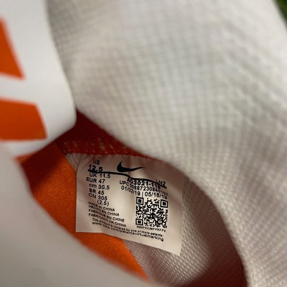 Nike Vapor Untouchable 3 White Orange Football Cleats AO3021-118 Mens 12.5 NEW - Picture 10 of 10